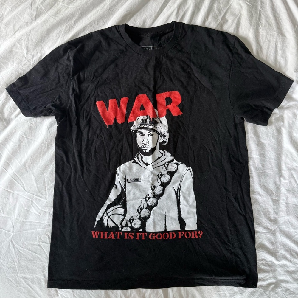 Vintage Black "WAR" Ben Simmons T-Shirt from Rights to Ricky Sanchez Podcast